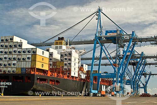  Subject: Ship in the container terminal at the port of Rio Grande - Tecon / Place: Rio Grande city - Rio Grande do Sul state (RS)  - Brazil / Date: 01/2009 