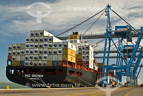  Subject: Ship in the container terminal at the port of Rio Grande - Tecon / Place: Rio Grande city - Rio Grande do Sul state (RS) - Brazil / Date: 01/2009 