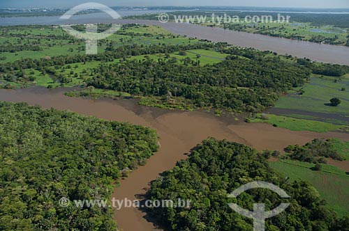  Subject: Aerial view an of the Amazon River floodplain near the city of Careiro da Várzea  / Place: Amazonas state (AM) - Brazil / Date: 06/2007 