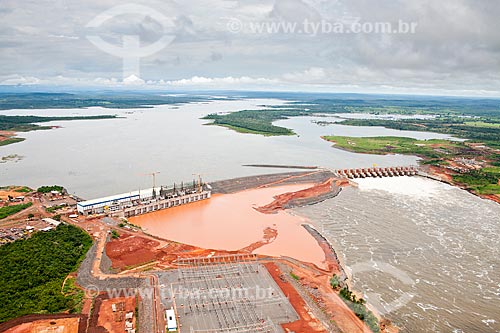  Subject: Aerial view of the spillway of Estreito Hydroelectric Power Plant / Place: Estreito city - Maranhao state (MA) - Brazil / Date: 20/03/2011 