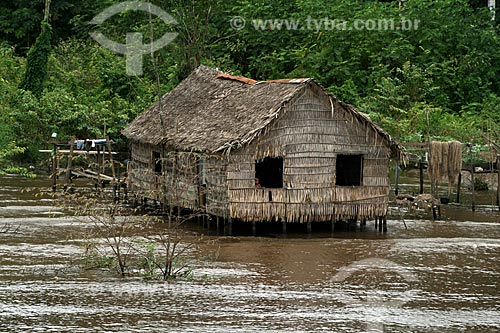  Subject: Houses on stilts on the banks of the Amazon River / Place: Parintins city - Amazonas state (AM) - Brazil / Date: 06/2011 