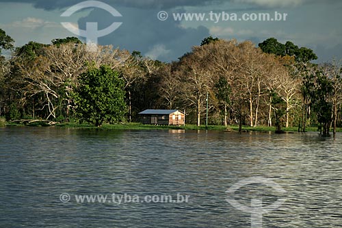  Subject: House on stilts on the banks of the Amazon River / Place: Itacoatiara city - Amazonas state (AM) - Brazil / Date: 06/2011 