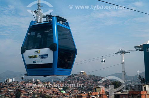  Subject: View of gondola of cable car in Complexo do Alemao / Place: Rio de Janeiro city - Rio de Janeiro state (RJ) - Brazil / Date: 07/2011 