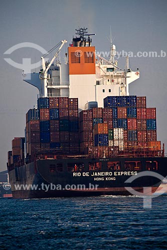  Subject: Ship loaded with containers at the Port of Santos / Place: Santos city - Sao Paulo state (SP) - Brazil / Date: 08/2011  