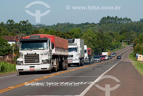  Subject: Trucks on the highway BR-386 / Place: Sao Jose do Erval city - Rio Grande do Sul state (RS) - Brazil / Date: 03/2011 