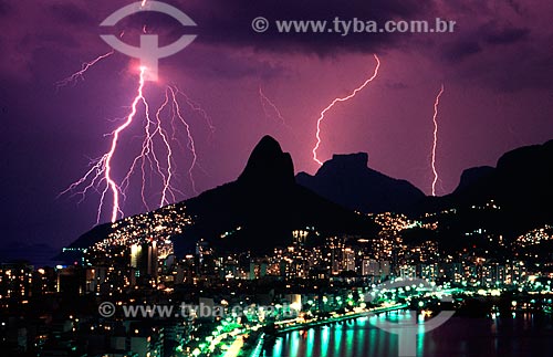  Subject: Storm with lightning / Place: Rio de Janeiro city - Rio de Janeiro state (RJ) - Brazil / Date: 1996 