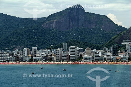  Subject: Aerial view of Ipanema Beach with Corcovado Mountain in the background / Place: Ipanema neighborhood - Rio de Janeiro city - Rio de Janeiro state (RJ) - Brazil / Date: 01/2012 