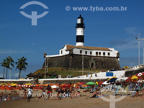  Subject: Barra Beach and Barra Lighthouse or Santo Antonio Lighthouse / Place: Salvador city - Bahia state (BA) - Brazil / Date: 01/2012 