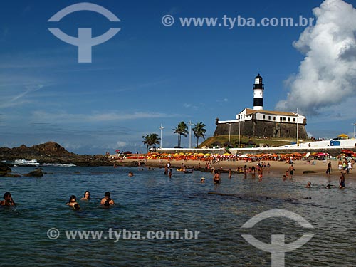  Subject: Barra Beach and Barra Lighthouse or Santo Antonio Lighthouse / Place: Salvador city - Bahia state (BA) - Brazil / Date: 01/2012 