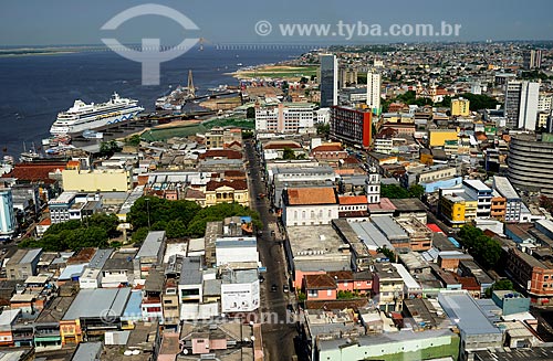  Subject: Aerial view of downtown Manaus with port area in the background / Place: Manaus city - Amazonas state (AM) - Brazil / Date: 11/2010 