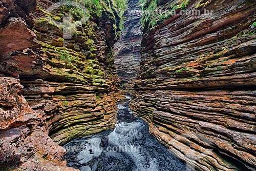  Subject: Canyon which gives access to Buracao Waterfall / Place: Ibicoara city - Bahia state (BA) - Brazil / Date: 01/2012 