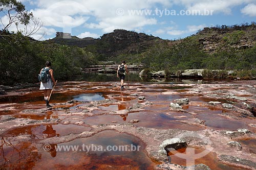  Subject: Tourists in Piaba River on the way to Tres Barras Waterfall / Place: Andarai city - Bahia state (BA) - Brazil / Date: 01/2012 