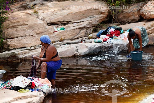  Subject: Women washing clothes in Serrano / Place: Lençois city - Bahia state (BA) - Brazil / Date: 01/2012 