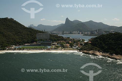  Subject: Aerial view of army Physical education school with Botafogo Cove in the background / Place: Urca neighborhood - Rio de Janeiro city - Rio de Janeiro state (RJ) - Brazil / Date: 09/2011 