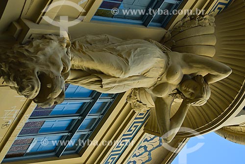  Subject: Sculpture of Egyptian House - Varejao Palace in Andradas street - Old Praia street / Place: Porto Alegre city - Rio Grande do Sul state (RS) - Brazil / Date: 12/2011 