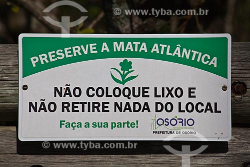  Subject: Board on Environmental Protection Area Morro de Osorio / Place: Osorio city - Rio Grande do Sul state (RS) - Brazil / Date: 09/2011 