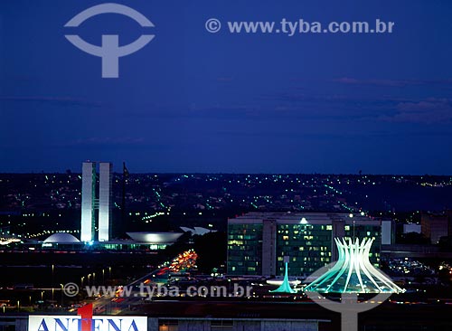  Subject: Night view of Brasilia city / Place: Brasilia city - Federal District (FD) - Brazil / Date: 05/2009 