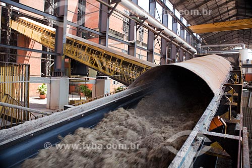  Mat of sugar cane bagasse transport - Cogeneration Plant (sugar, ethanol and electric power) of Guarani company  - Olimpia city - Sao Paulo state (SP) - Brazil