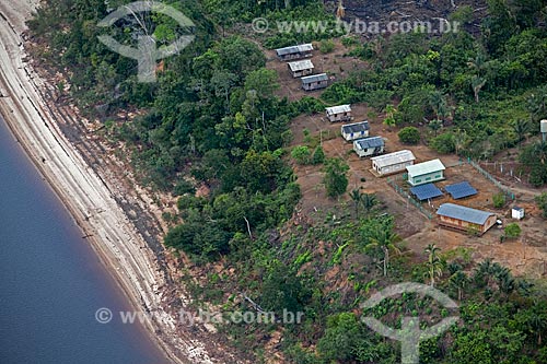  Subject: Aerial view of riverine community of Aracari / Place: Novo Airao city - Amazonas state (AM) - Brazil / Date: 10/2011 