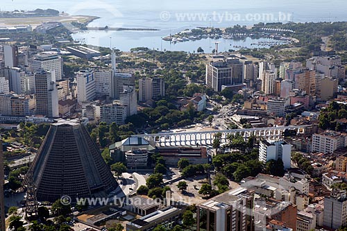  Subject: Aerial view of the Metropolitan Cathedral in Rio de Janeiro / Place: City center - Rio de Janeiro city - Rio de Janeiro state  (RJ) - Brazil / Date: 03/2012 