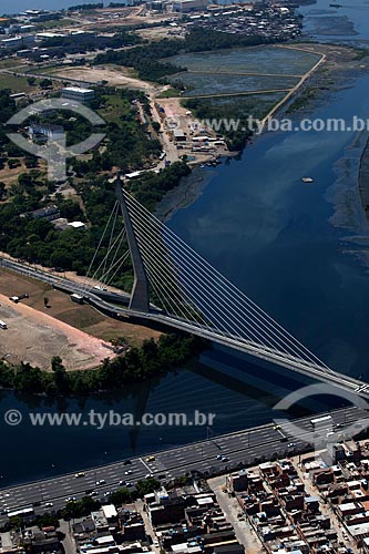  Subject: Aerial view of the Saber Bridge - Link between mainland and University City  / Place: Rio de Janeiro city - Rio de Janeiro state (RJ) - Brazil / Date: 03/2012 