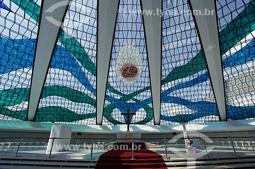  Subject: View from inside the Nossa Senhora da Aparecida Metropolitan Cathedral (Brasilia Cathedral) / Place: Brasilia city - Federal District (FD) - Brazil / Date: 11/2011 