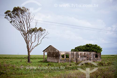 Subject: Ruins of farmhouse - Highway BR-471 height of 571 KM / Place: Santa Vitoria do Palmar city - Rio Grande do Sul state (RS) - Brazil / Date: 02/2012 