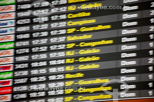  Subject: Flights panel of Salgado Filho International Airport / Place: Porto Alegre city - Rio Grande do Sul state (RS) - Brazil / Date: 02/2012 