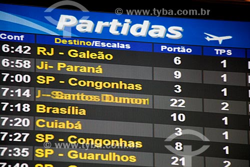  Subject: Flights panel of Salgado Filho International Airport / Place: Porto Alegre city - Rio Grande do Sul state (RS) - Brazil / Date: 02/2012 