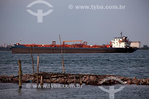  Subject: Ship departing the Port of Rio Grande toward the Atlantic Ocean / Place: Sao Jose do Norte city - Rio Grande do Sul state (RS) - Brazil / Date: 02/2012 