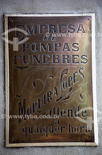  Subject: Funeral Pompas Company - Art Deco architecture / Place: Pelotas city - Rio Grande do Sul state (RS) - Brazil / Date: 02/2012 