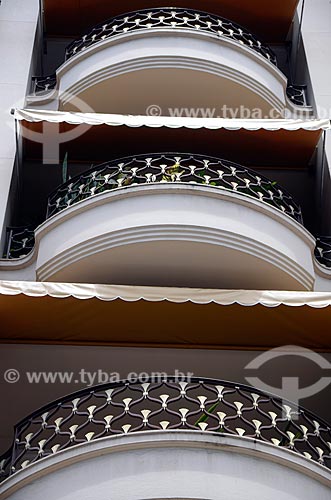 Subject: Detail of the balconies of the Biarritz Building - Residential building in style Art Deco / Place: Flamengo neighborhood - Rio de Janeiro city - Rio de Janeiro state (RJ) - Brazil / Date: 01/2012 