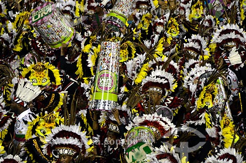 Subject: Parade of Estacao Primeira de Mangueira Samba School - Battery - Plot in 2012 - I?m going to celebrate! I am an Indian Chief, I am Mangueira / Place: Rio de Janeiro city - Rio de Janeiro state (RJ) - Brazil / Date: 02/2012 