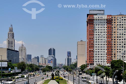  Subject: View of Presidente Vargas Avenue and the Clock tower of Central Station in Brazil on the left / Place: Rio de Janeiro city - Rio de Janeiro state (RJ) - Brazil / Date: 11/2011 