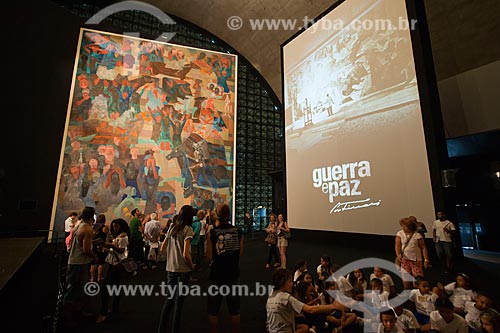  Subject: Exhibition War and Peace in Latin America Memorial - War panel of Candido Portinari that was restored and is part of the acquis of the UN in New York / Place: Sao Paulo city - Sao Paulo state (SP) - Brazil / Date: 03/2012 