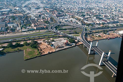  Subject: Aerial view of Guaiba bridge / Place: Porto Alegre city - Rio Grande do Sul state (RS) - Brazil / Date: 05/2012 