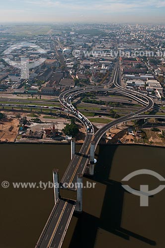  Subject: Aerial view of Guaiba bridge / Place: Porto Alegre city - Rio Grande do Sul state (RS) - Brazil / Date: 05/2012 
