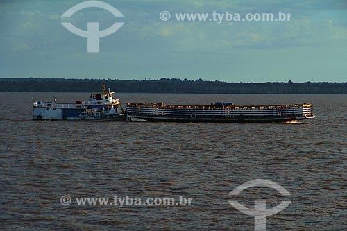  Subject: Ferry transporting cattle in the Amazon River between the towns of Itacoatiara and Parintins / Place: Itacoatiara city - Amazonas state (AM) - Brazil / Date: 06/2012 