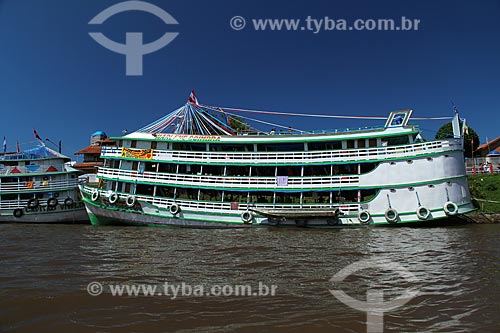  Subject: Passenger ship moored in port / Place: Parintins city - Amazonas state (AM) - Brazil / Date: 06/2012 