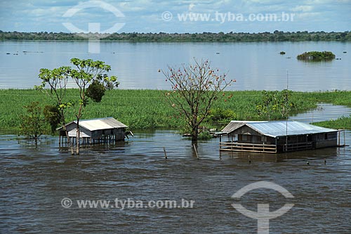  Subject: Houses on Amazon River in flood season / Place: Manaus city - Amazonas state (AM) - Brazil / Date: 07/2012 