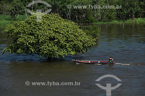  Subject: Canoe on Amazon River in flood season / Place: Manaus city - Amazonas state (AM) - Brazil / Date: 07/2012 