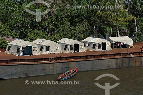  Subject: Tents of Civil Defense for the homeless  flood of Amazon River / Place: Manaus city - Amazonas state (AM) - Brazil / Date: 07/2012 