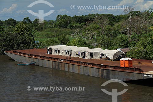  Subject: Tents of Civil Defense for the homeless  flood of Amazon River / Place: Manaus city - Amazonas state (AM) - Brazil / Date: 07/2012 