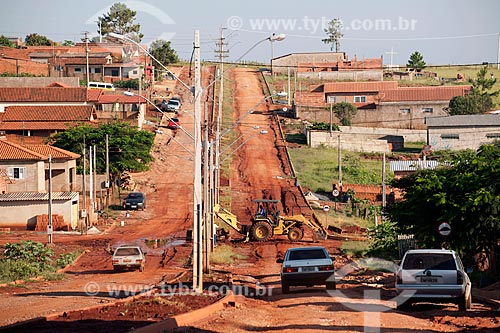  Subject: Public work on dirt street in Taquarivai city / Place: Taquarivai city - Sao Paulo state (SP) - Brazil / Date: 02/2012 