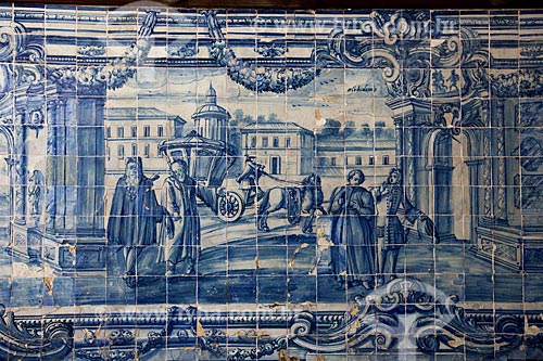  Subject: Portuguese tiles on cloister of the Third order of Sao Francisco Church / Place: Salvador city - Bahia state (BA) - Brazil / Date: 07/2012 