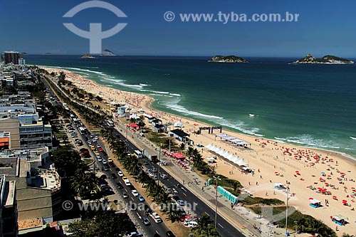  Subject: Barra da Tijuca Beach and Avenue Sernambetiba with Alfavaca and Pontuda Islands in the background / Place: Rio de Janeiro city - Rio de Janeiro state (RJ) - Brazil / Date: 08/2012 
