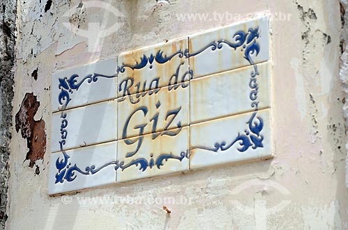  Subject: Portuguese tile of Giz Street in the historic city of Sao Luis / Place: Sao Luis city - Maranhao state (MA) - Brazil / Date: 05/2012 