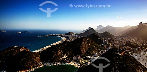  Subject: Morro da Urca Vermelha Beach and Copacabana beach in the background views from Sugar Loaf / Place: Rio de Janeiro city - Rio de Janeiro state (RJ) - Brazil / Date: 08/2012 