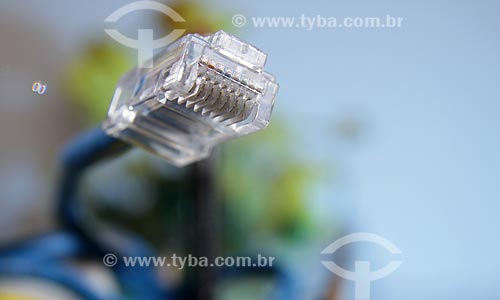  Subject: Detail of wire and connector rj45 / Place: Rio de Janeiro state (RJ) - Brazil / Date: 06/2012 