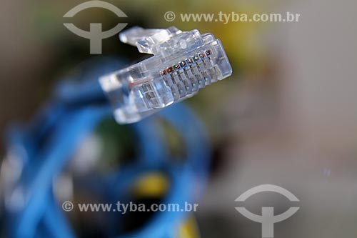  Subject: Detail of wire and connector rj45 / Place: Rio de Janeiro state (RJ) - Brazil / Date: 06/2012 